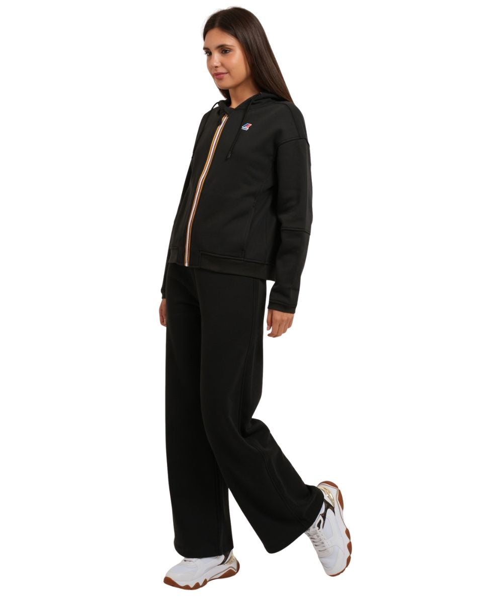 K-Way Felpa con Cappuccio Lara Brushed PC K8148KW Nero