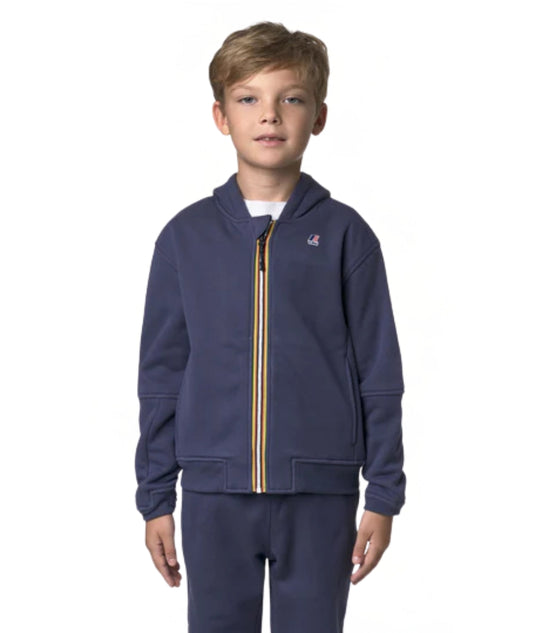 K-Way Felpa con Cappuccio P. Pros Brushed Pc K7141VW Blu Cobalto