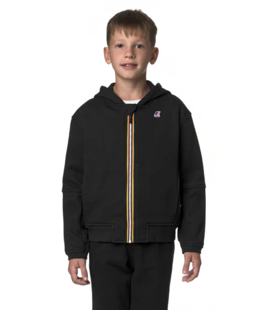 K-Way Felpa con Cappuccio P. Pros Brushed Pc K7141VW Nero