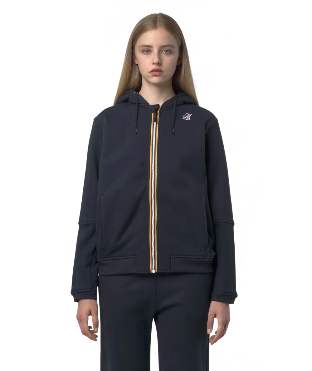 K-Way Felpa con Cappuccio Prosper Brushed Pc K4147LW Blu Scuro