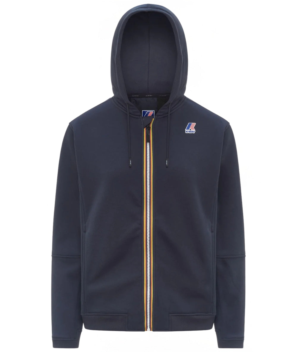 K-Way Felpa con Cappuccio Prosper Brushed Pc K4147LW Blu Scuro