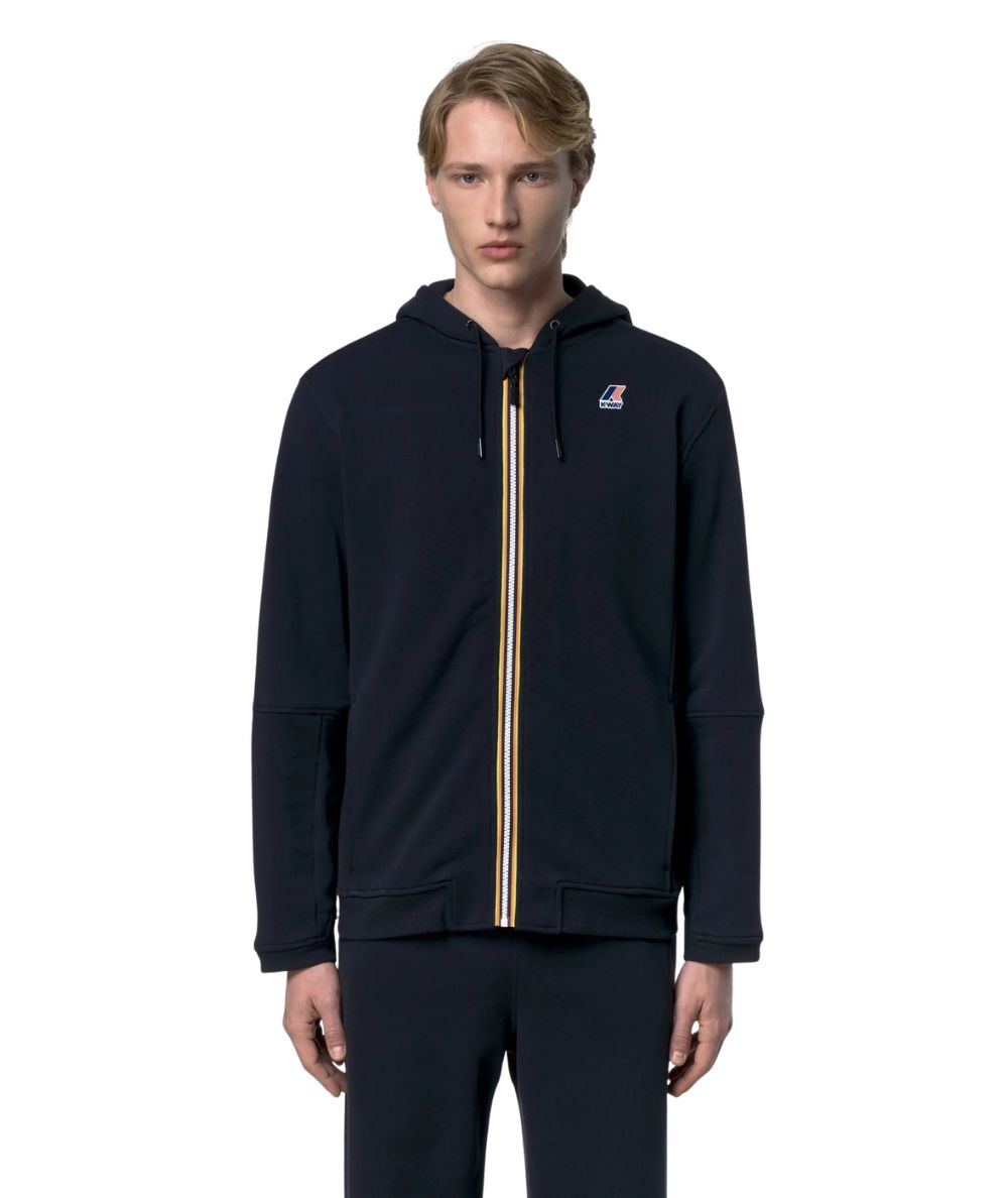 K-Way Felpa con Cappuccio Prosper Poly Cotton K1126HW Blu Profondo