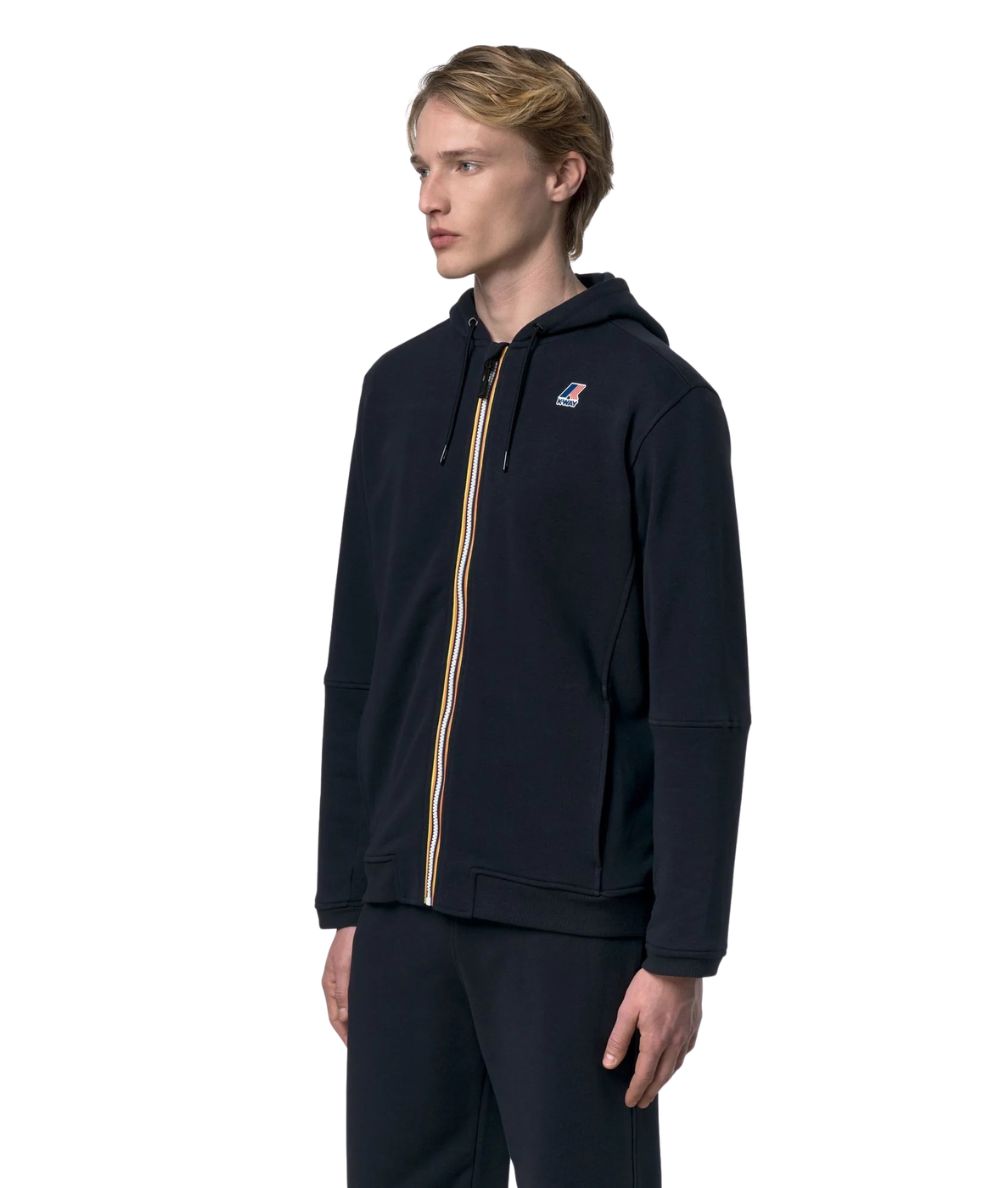 K-Way Felpa con Cappuccio Prosper Poly Cotton K1126HW Blu Profondo