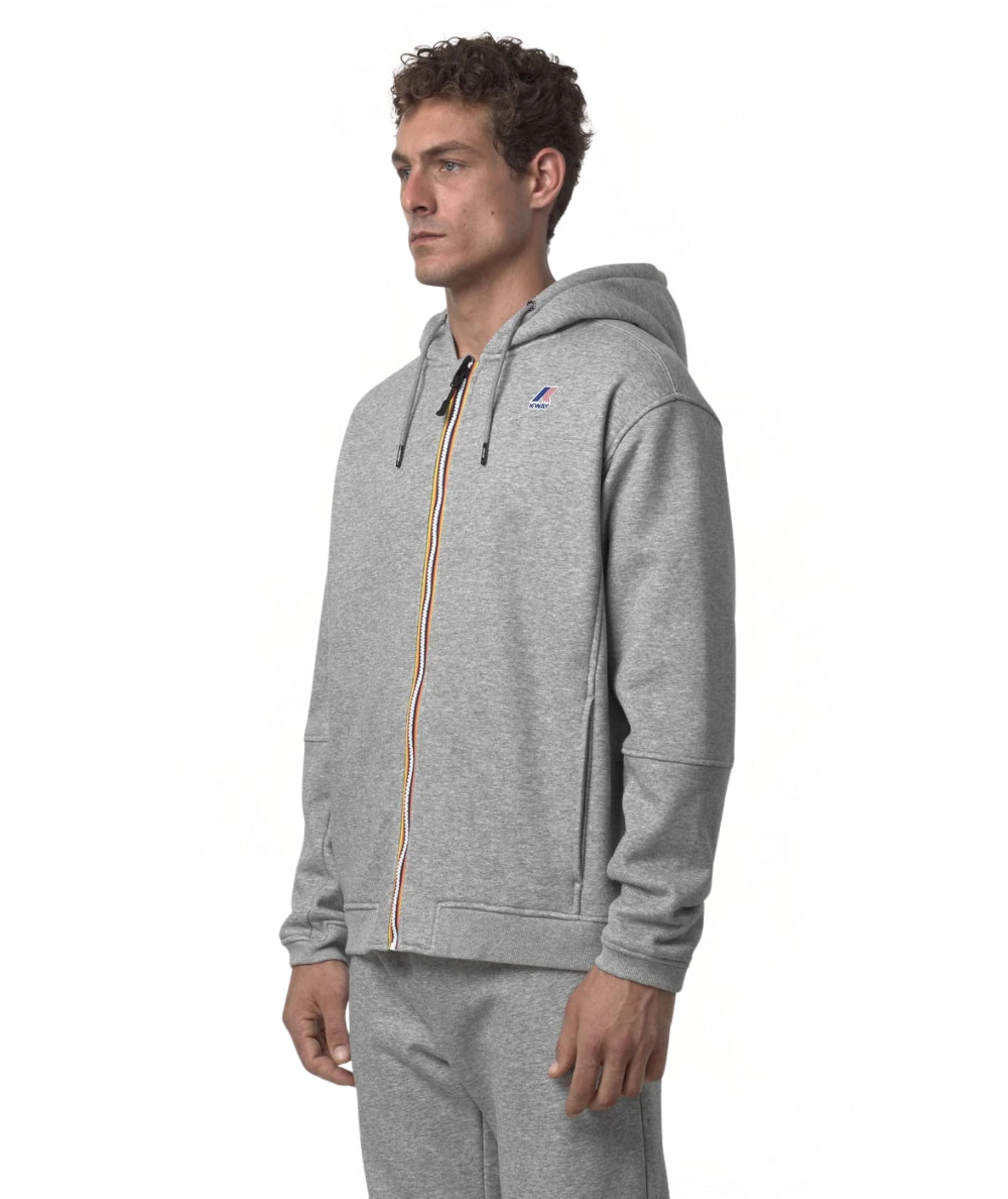 K-Way Felpa con cappuccio Prosper Brushed Pc K4147LW Grigio Medio Melange