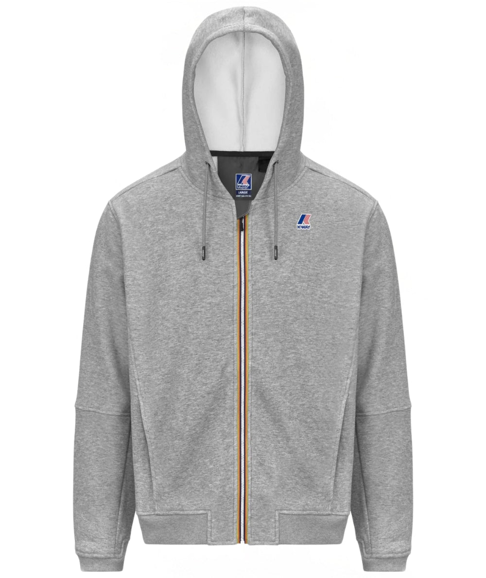 K-Way Felpa con cappuccio Prosper Brushed Pc K4147LW Grigio Medio Melange