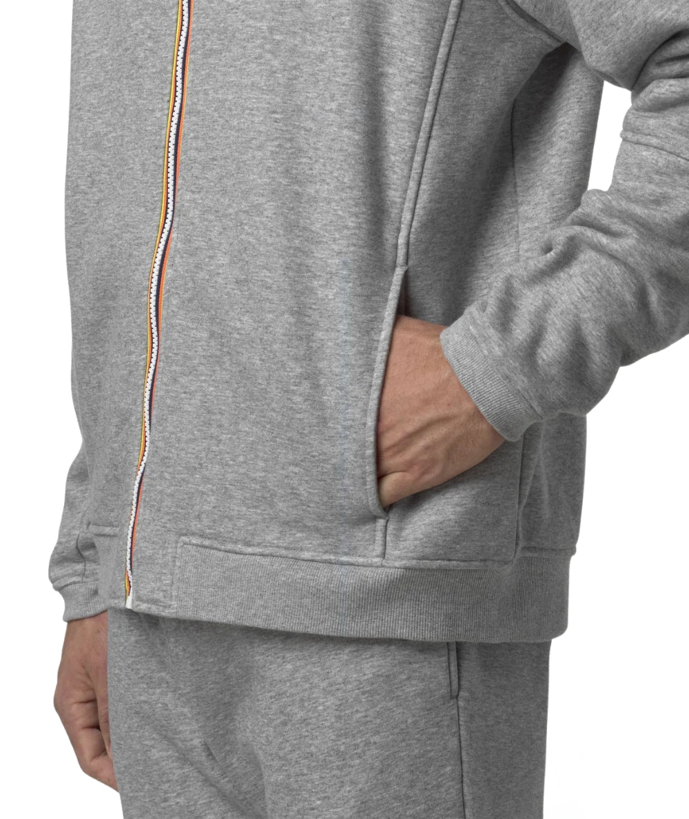 K-Way Felpa con cappuccio Prosper Brushed Pc K4147LW Grigio Medio Melange