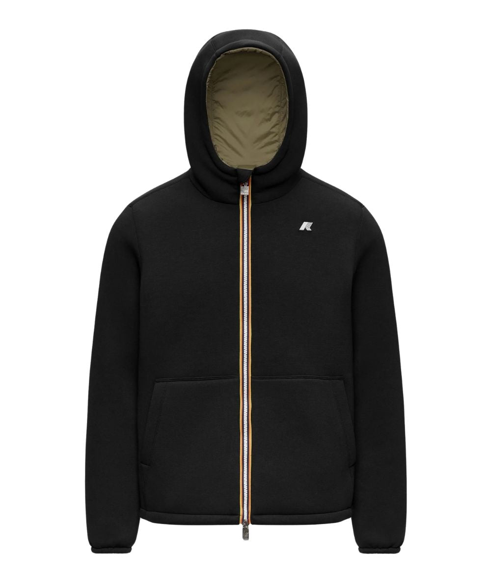 K-Way Giacca Jack Spacer Nylon Double K8142YW Nero Verde Militare