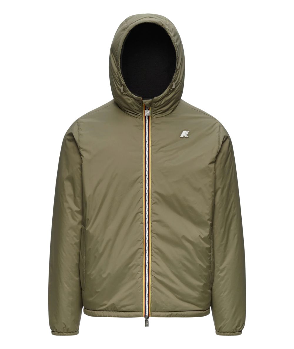 K-Way Giacca Jack Spacer Nylon Double K8142YW Nero Verde Militare