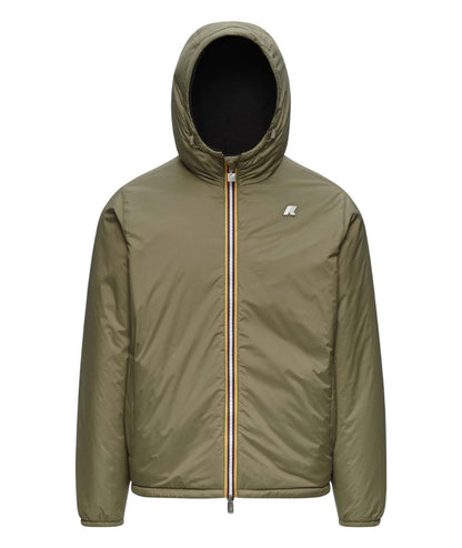 K-Way Giacca Jack Spacer Nylon Double K8142YW Nero Verde Militare