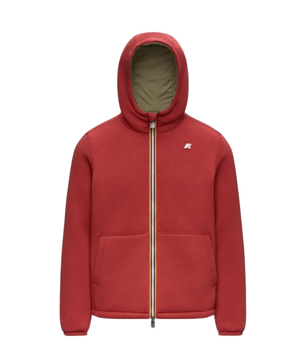 K-Way Giacca Jack Spacer Nylon Double K8142YW Rosso Verde Militare