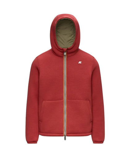 K-Way Giacca Jack Spacer Nylon Double K8142YW Rosso Verde Militare
