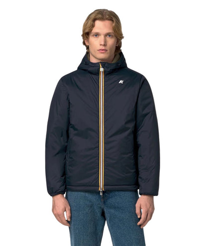K-Way Giacca Jack Spacer Nylon Double K8142YW Verde Militare Blu Scuro