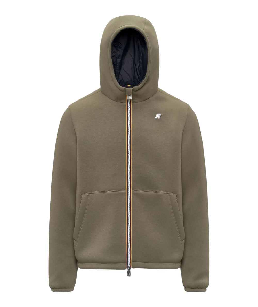 K-Way Giacca Jack Spacer Nylon Double K8142YW Verde Militare Blu Scuro