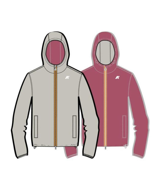 K-Way Giacca Jake Plus.2 Reversibile K2124EW Beige/Rosso Fragola