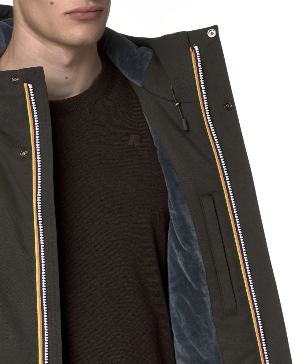 K-Way Giacca Jarno Twill Marmotta K8133FW Verde Scuro Blu