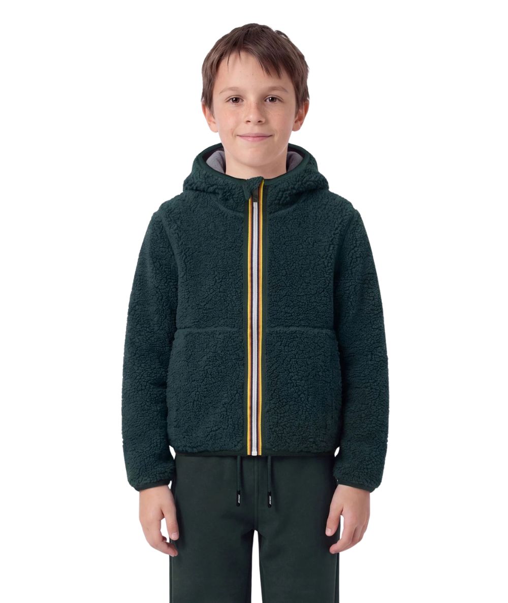 K-Way Giacca P. Jack Sherpa Polar Double K8136WW Verde/Grigio Ghiaccio