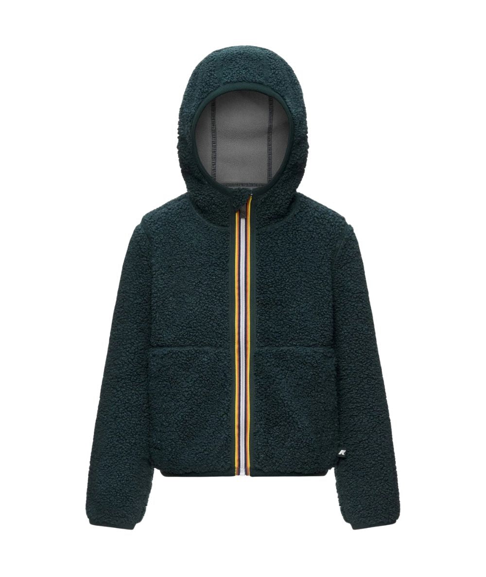 K-Way Giacca P. Jack Sherpa Polar Double K8136WW Verde/Grigio Ghiaccio
