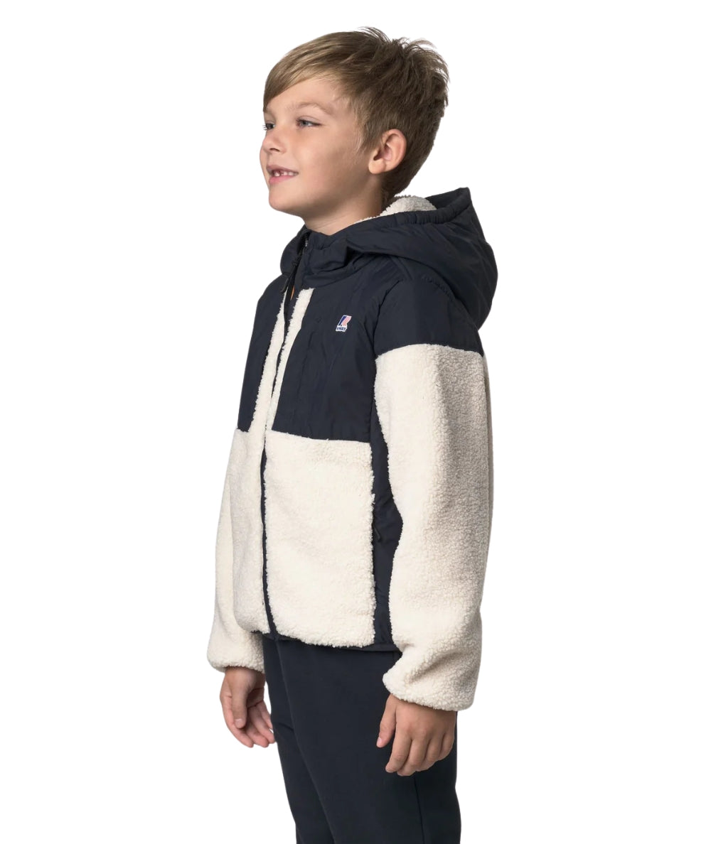 K-Way Giacca P. Samson 4.0 Orsetto K21452W Blu Scuro Ecrù