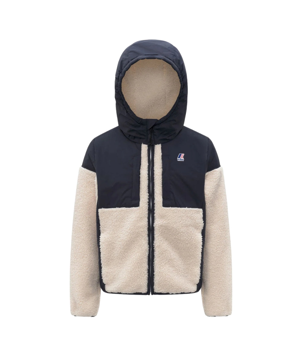 K-Way Giacca P. Samson 4.0 Orsetto K21452W Blu Scuro Ecrù