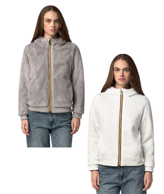 K-Way Giacca Reversibile Deva Light Spacer Fur Double K31452W Bianco