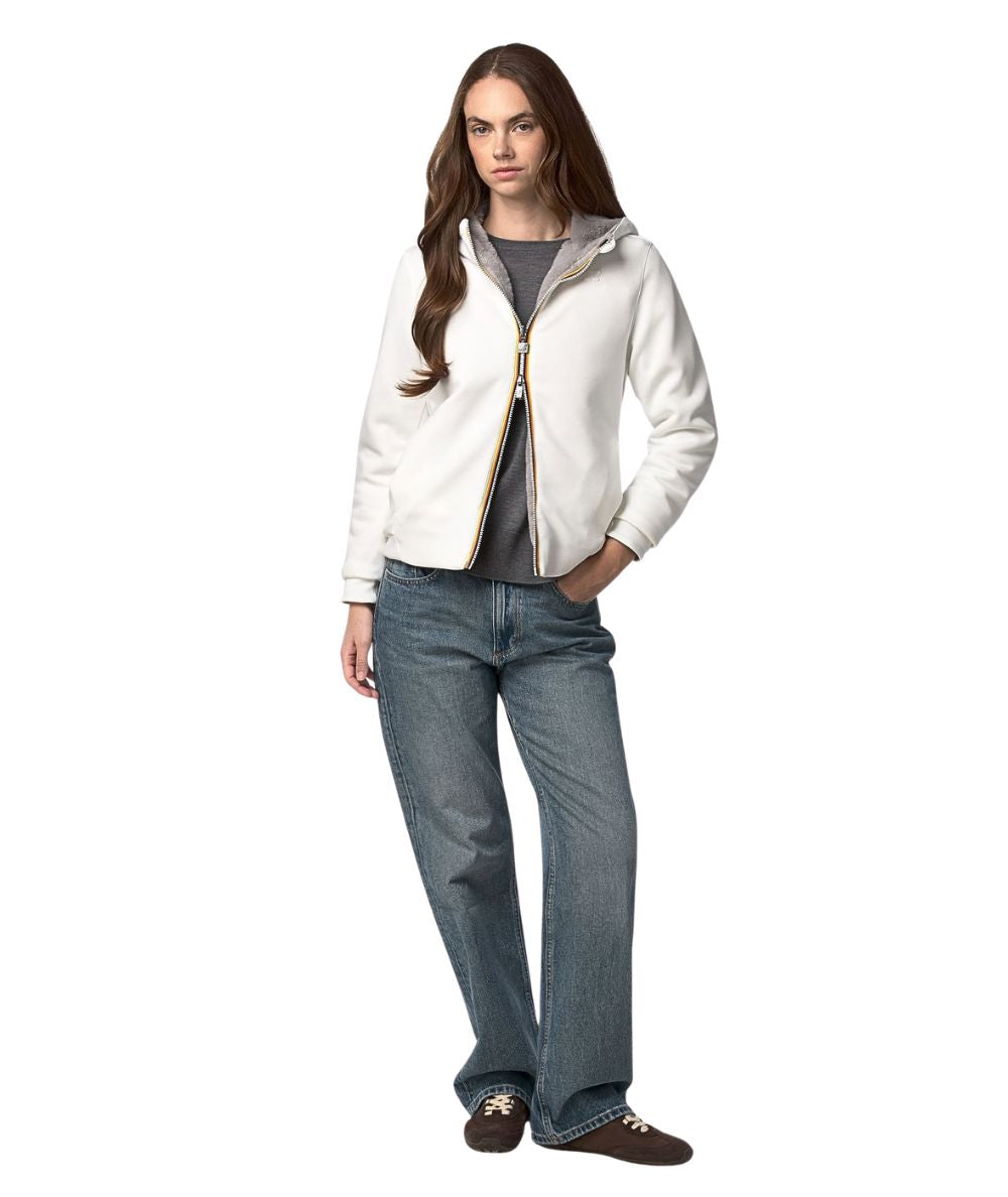 K-Way Giacca Reversibile Deva Light Spacer Fur Double K31452W Bianco