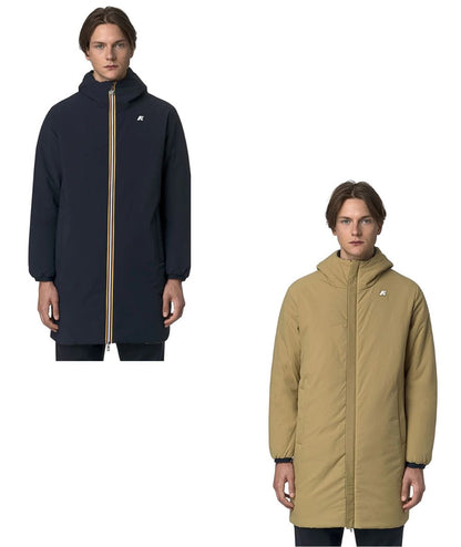 K-Way Giacca Reversibile Jacob St Warm Double K6128WW Blu Scuro Beige