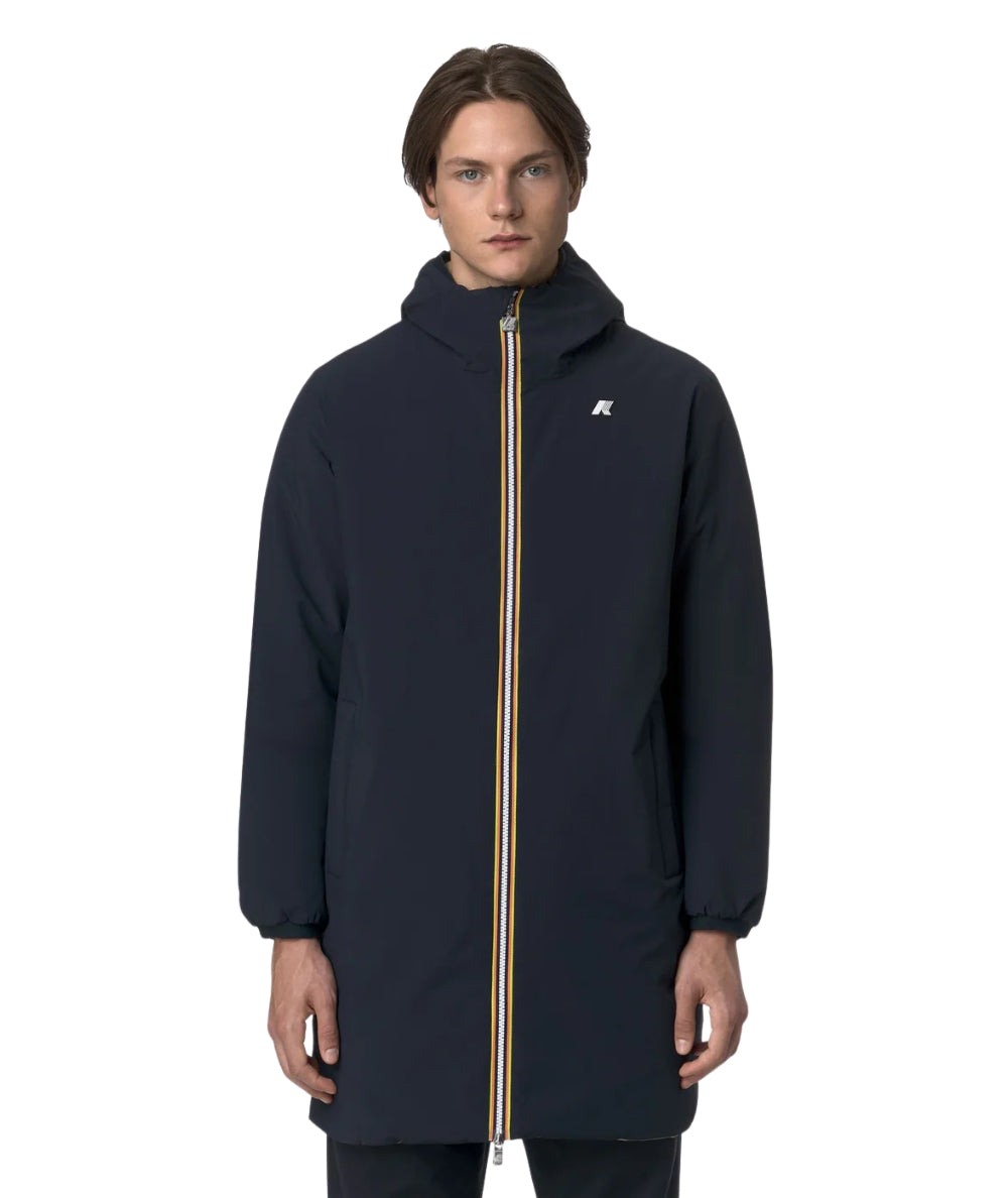 K-Way Giacca Reversibile Jacob St Warm Double K6128WW Blu Scuro Beige