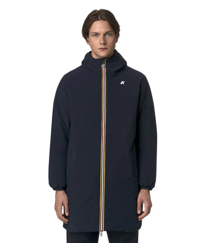K-Way Giacca Reversibile Jacob St Warm Double K6128WW Blu Scuro Beige
