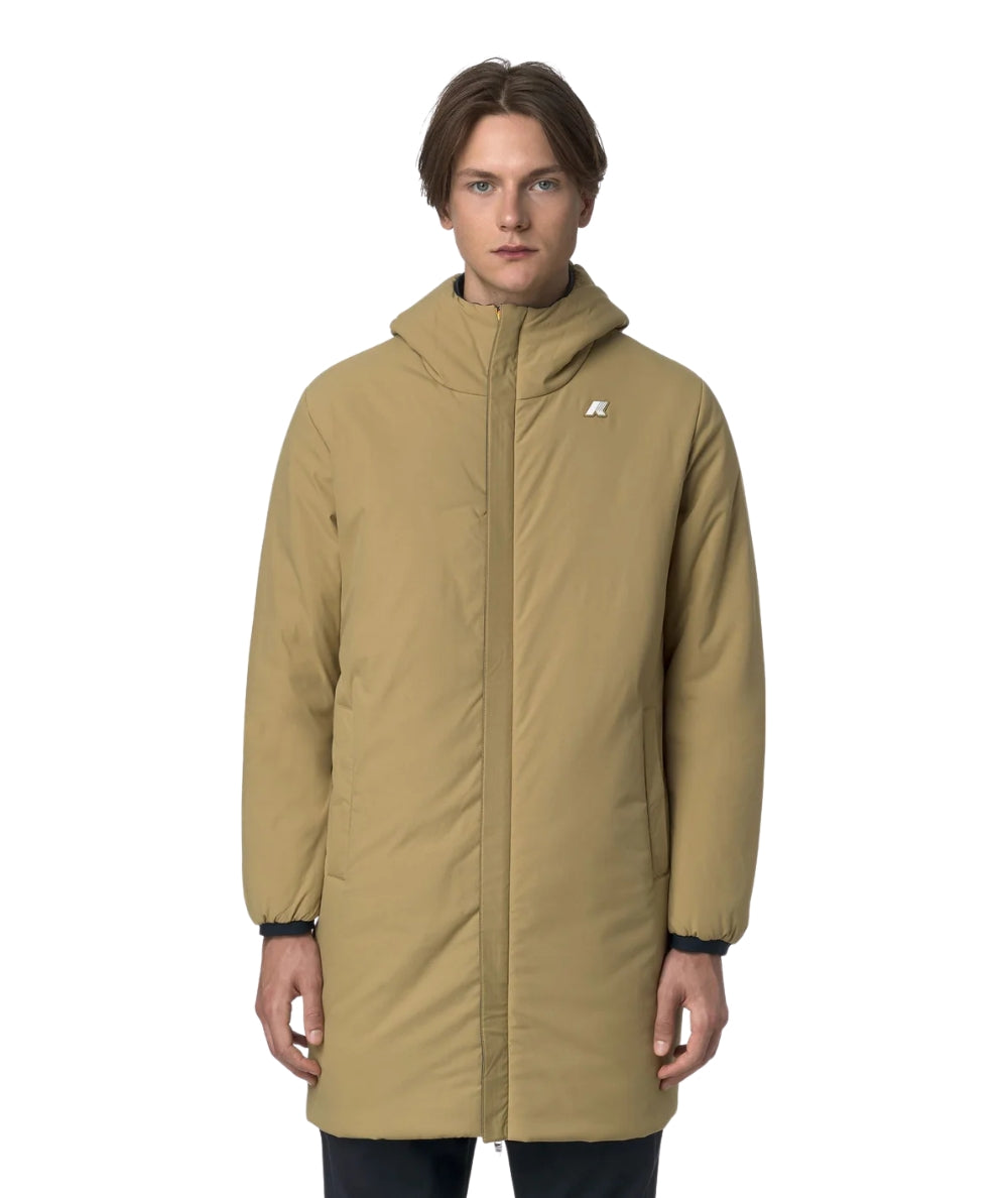 K-Way Giacca Reversibile Jacob St Warm Double K6128WW Blu Scuro Beige