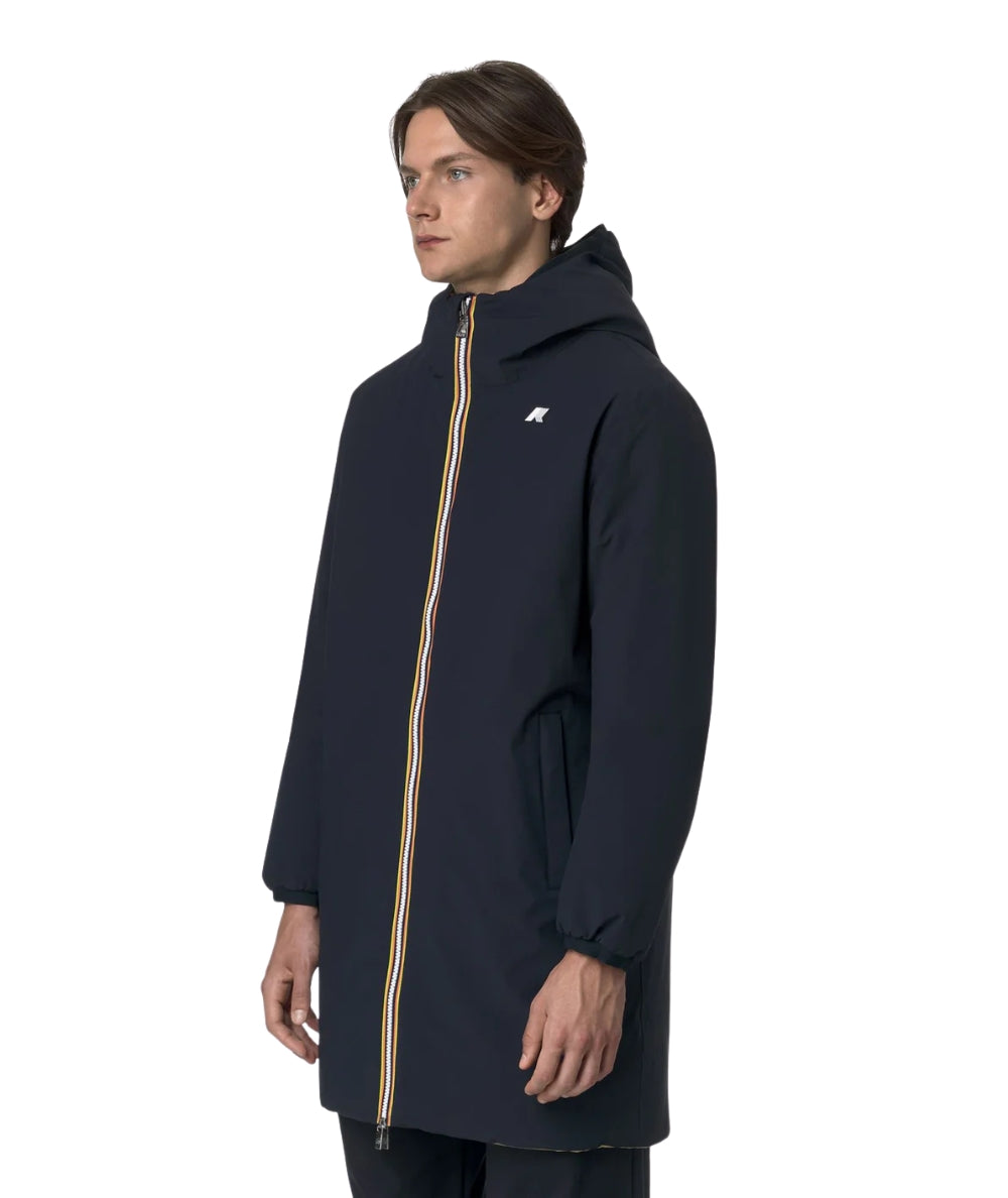 K-Way Giacca Reversibile Jacob St Warm Double K6128WW Blu Scuro Beige