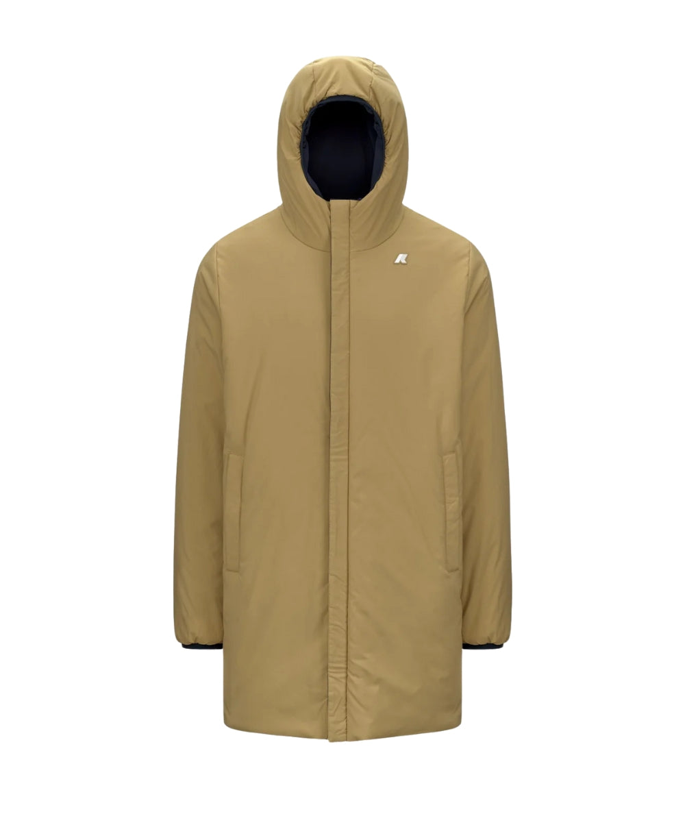 K-Way Giacca Reversibile Jacob St Warm Double K6128WW Blu Scuro Beige