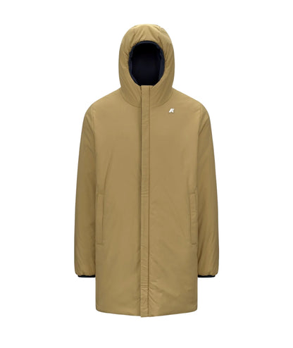 K-Way Giacca Reversibile Jacob St Warm Double K6128WW Blu Scuro Beige
