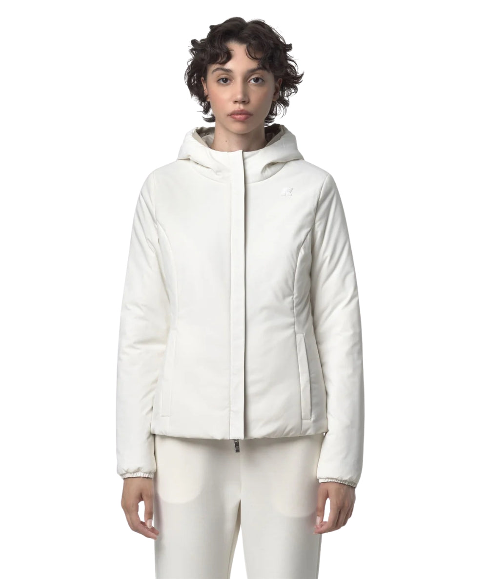 K-Way Giacca Reversibile Lily St Warm D K6128TW Beige Bianco