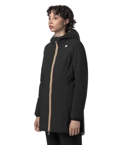 K-Way Giacca Reversibile con Cappuccio K6128UW Nero Beige