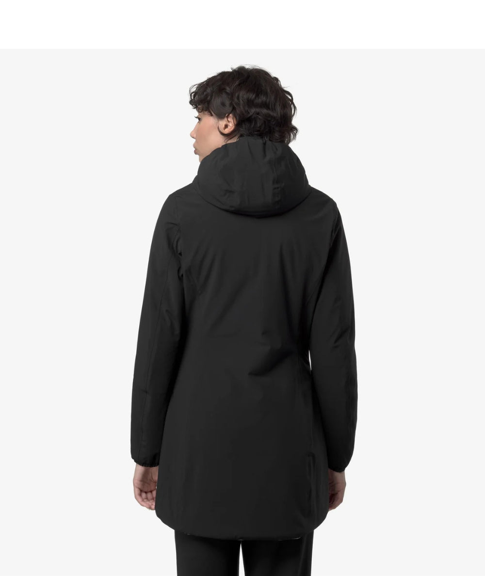 K-Way Giacca Reversibile con Cappuccio K6128UW Nero Beige