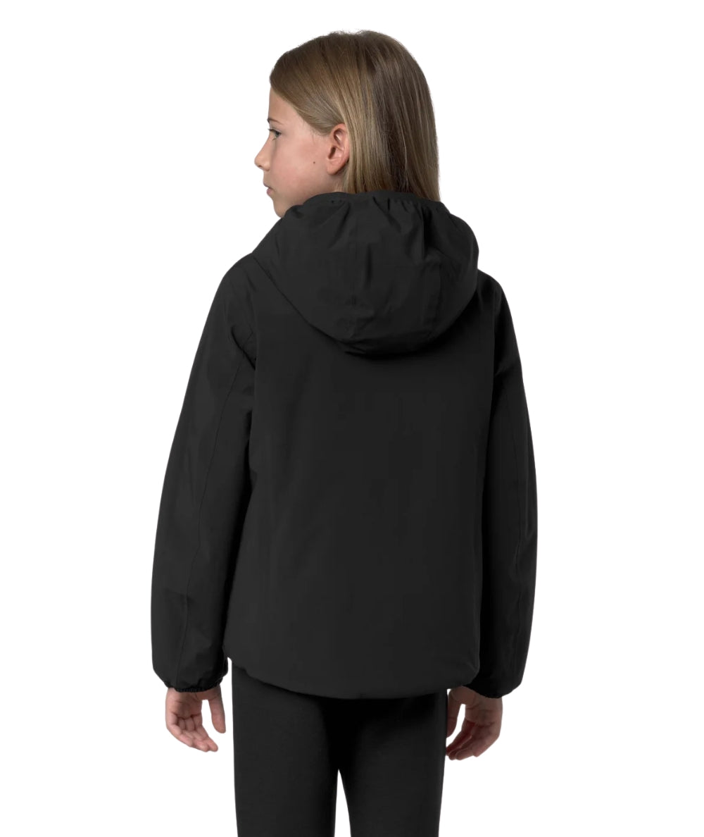 K-Way Giacca Reversibile con Cappuccio K71339W Nero Rosa