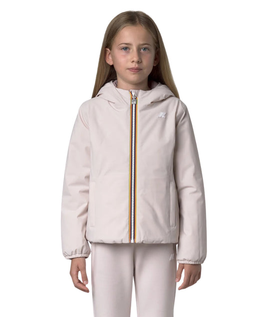 K-Way Giacca Reversibile con Cappuccio K71339W Rosa Scuro