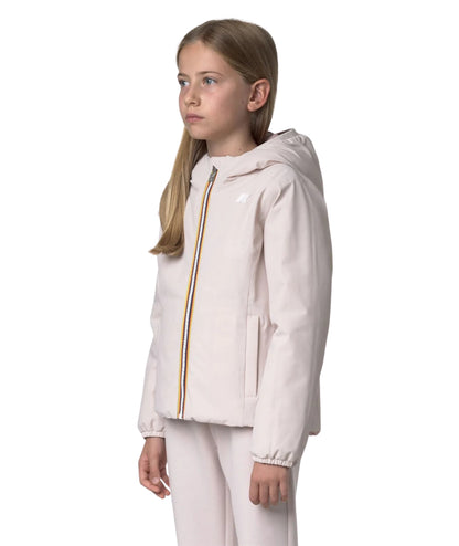 K-Way Giacca Reversibile con Cappuccio K71339W Rosa Scuro