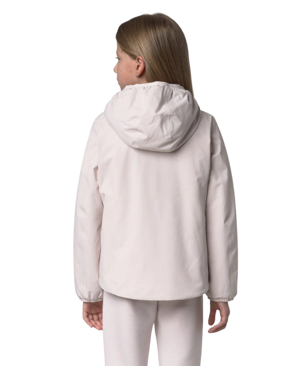 K-Way Giacca Reversibile con Cappuccio K71339W Rosa Scuro