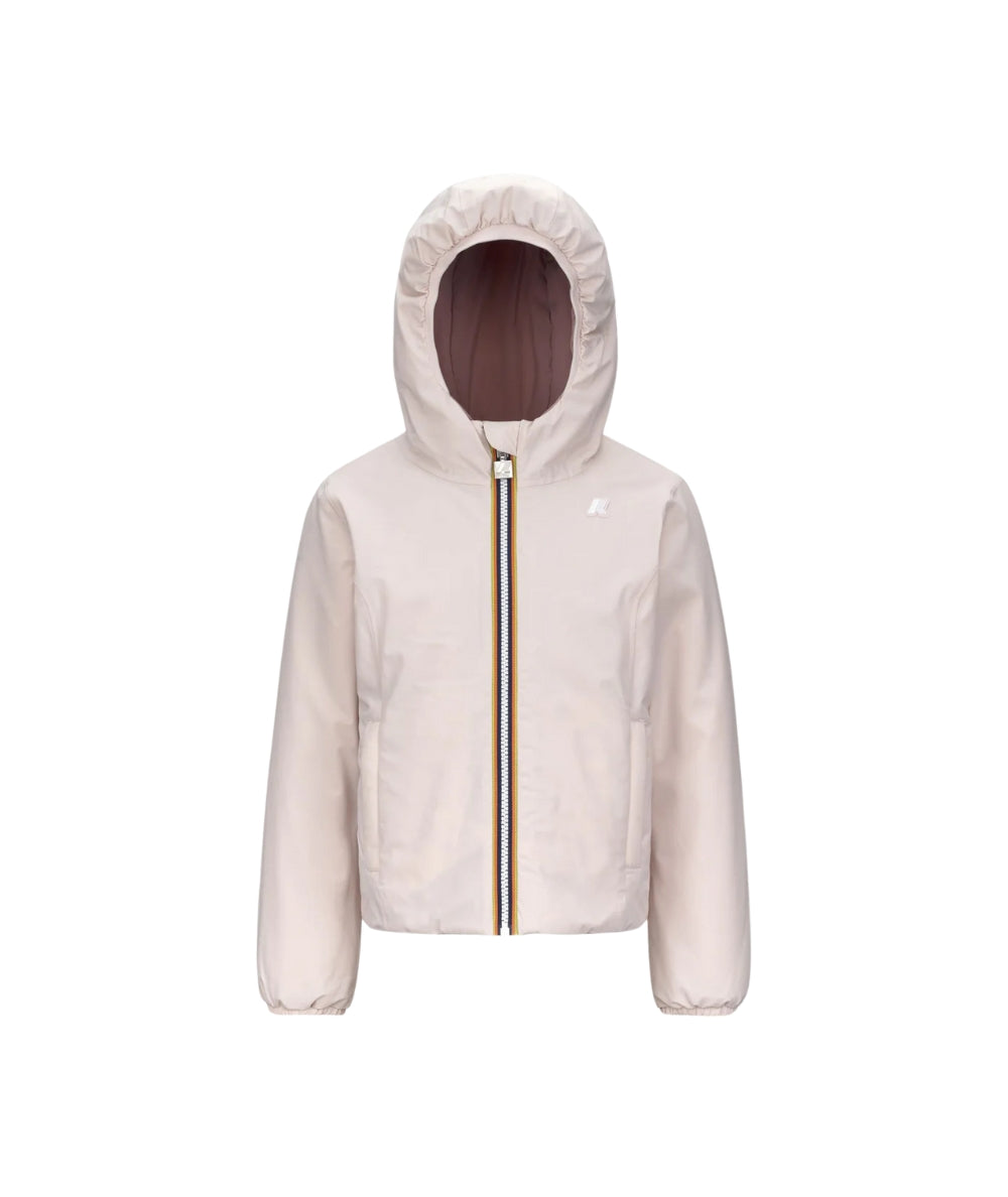 K-Way Giacca Reversibile con Cappuccio K71339W Rosa Scuro