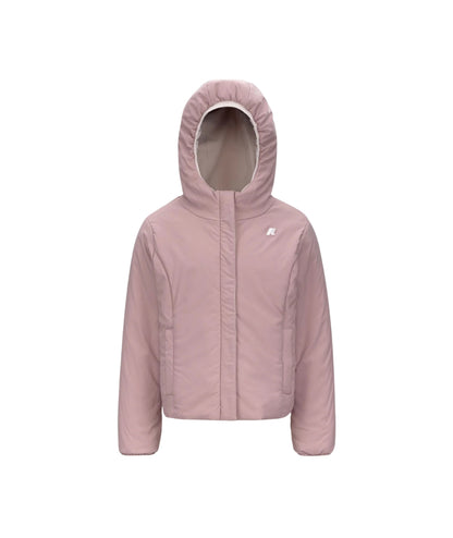 K-Way Giacca Reversibile con Cappuccio K71339W Rosa Scuro