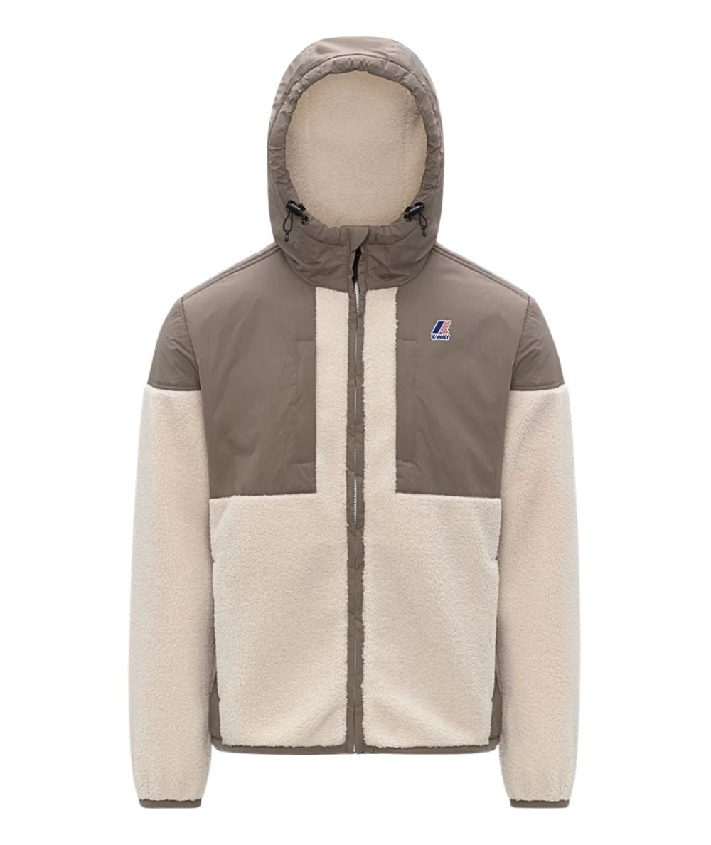 K-Way Giacca Samson 4.0 Orsetto con Cappuccio K5122SW Beige Ecrù