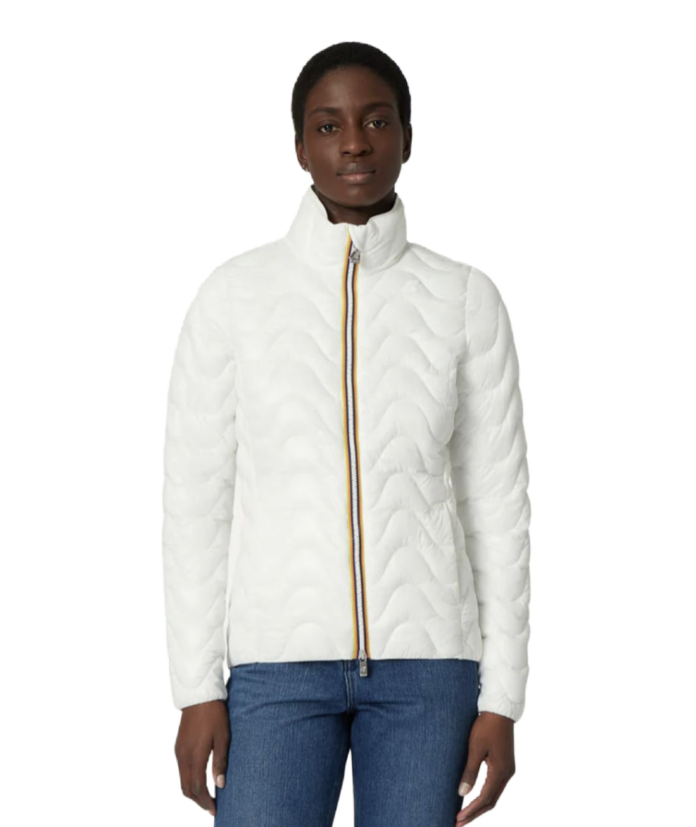 K-Way Giacca con Imbottitura ad Onde Violette Eco Warm K4112TW Bianco