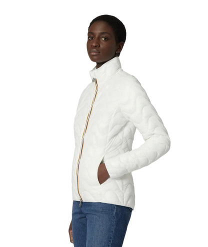 K-Way Giacca con Imbottitura ad Onde Violette Eco Warm K4112TW Bianco