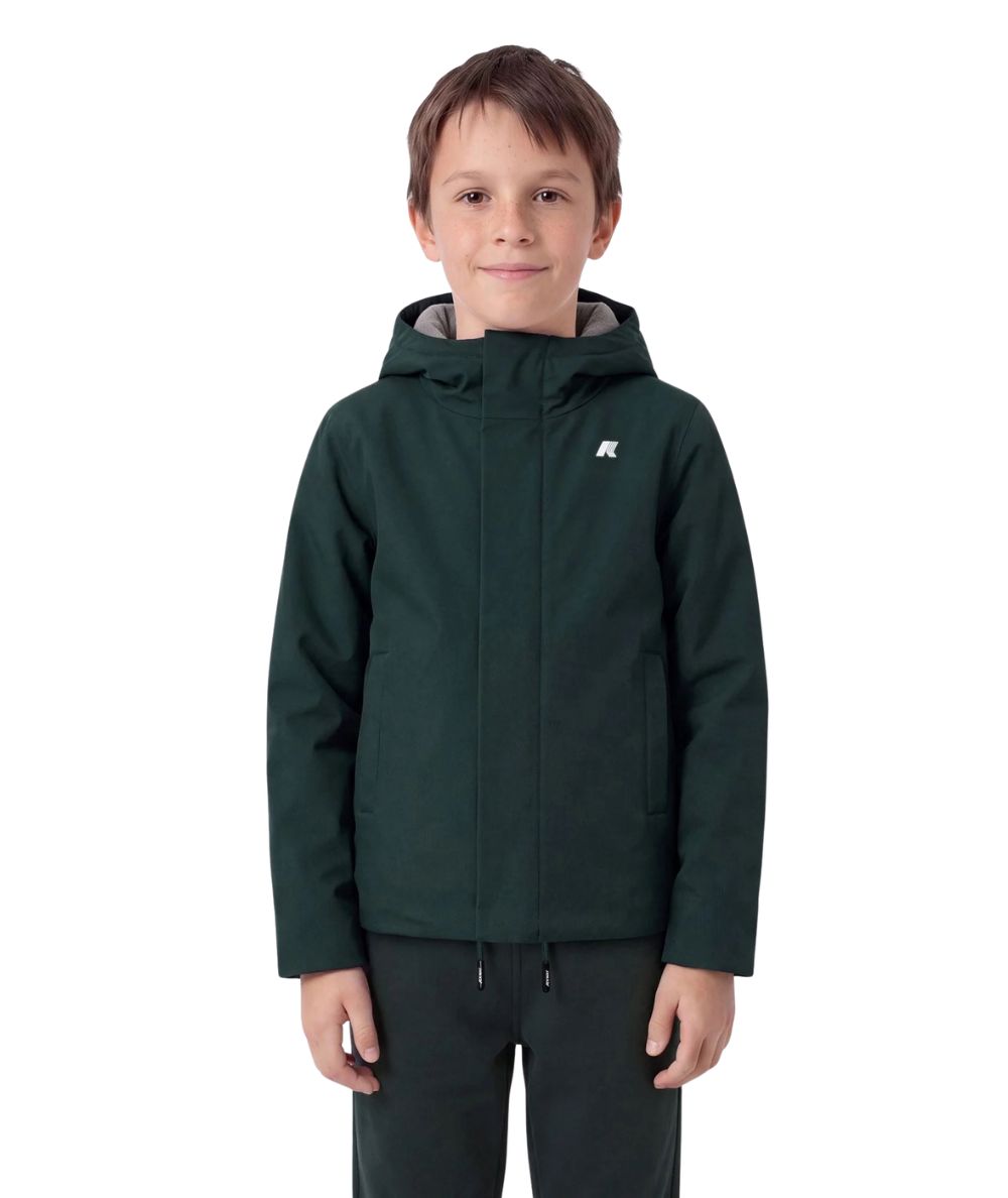 K-Way Giubbo P. Jacko Twill Marmotta K1128FW Verde Grigio