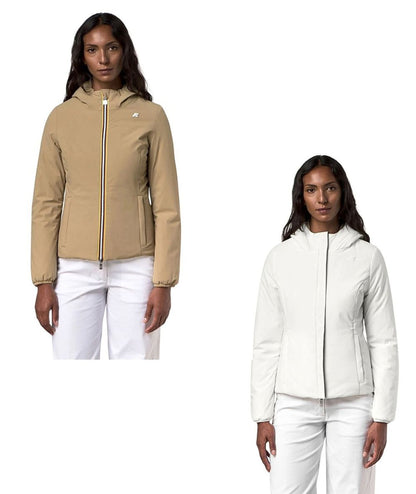 K-Way Piumino Corto Lily St Warm Double K6128TW Beige Bianco