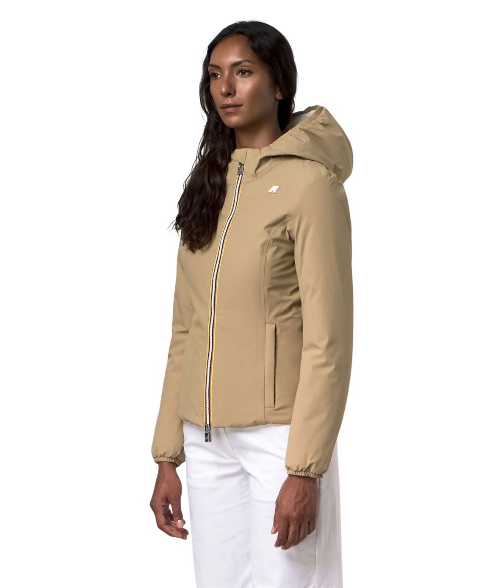 K-Way Piumino Corto Lily St Warm Double K6128TW Beige Bianco