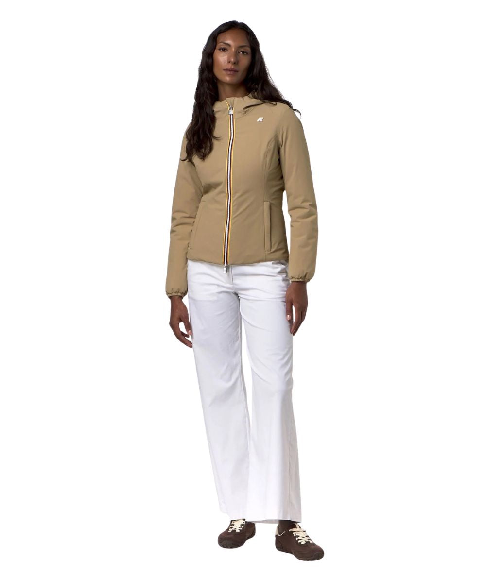 K-Way Piumino Corto Lily St Warm Double K6128TW Beige Bianco
