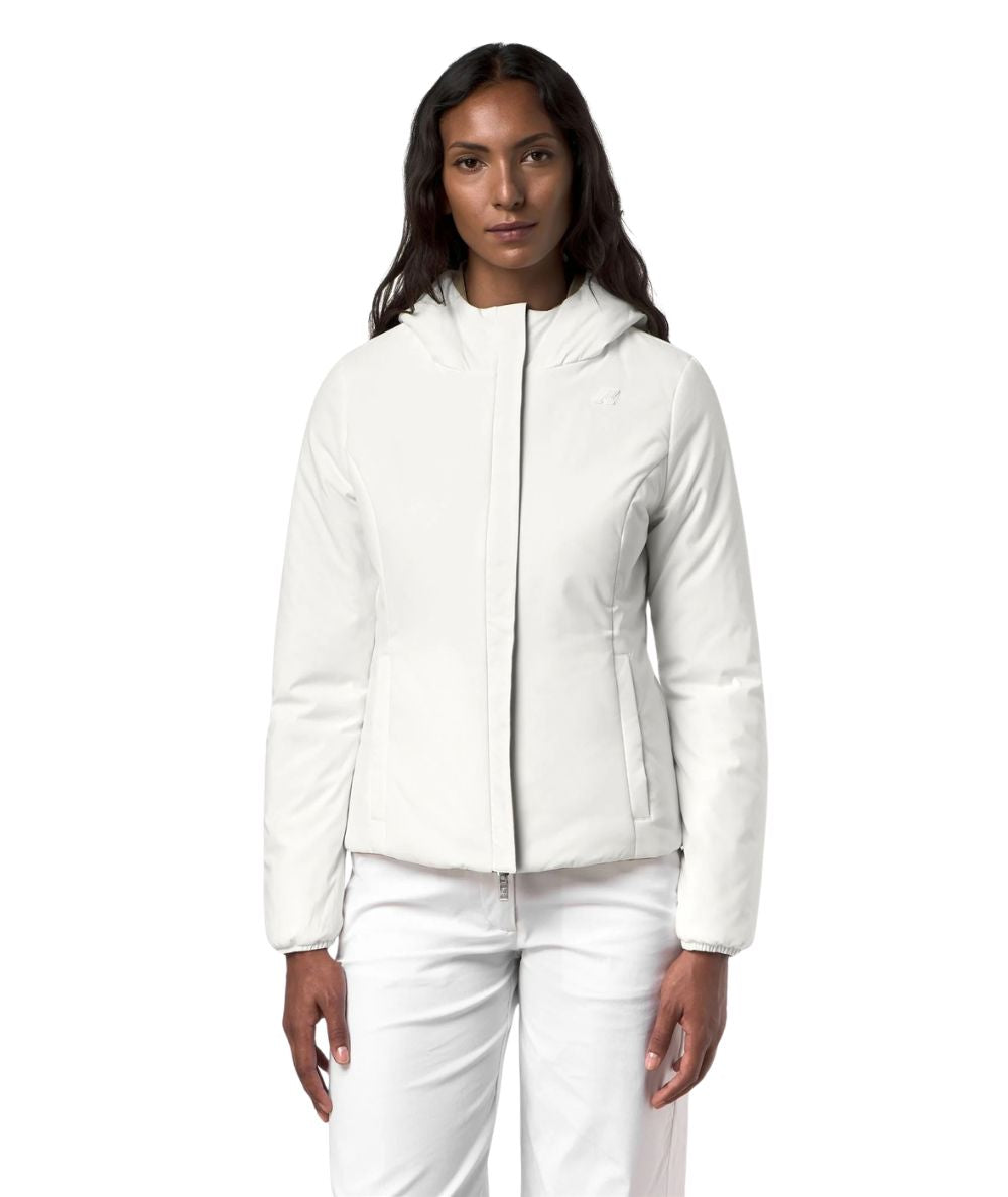 K-Way Piumino Corto Lily St Warm Double K6128TW Beige Bianco