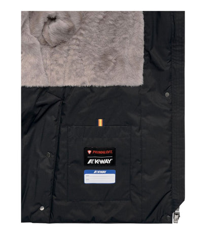 K-Way Piumino Marlette Twill Soft Beaver K8144BW Nero